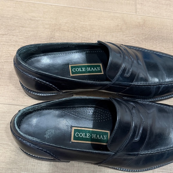 Cole Haan Men 11M Black Classic Penny Loafer Leather Shoes Sq Toe Slipon C04715 - Picture 5 of 16